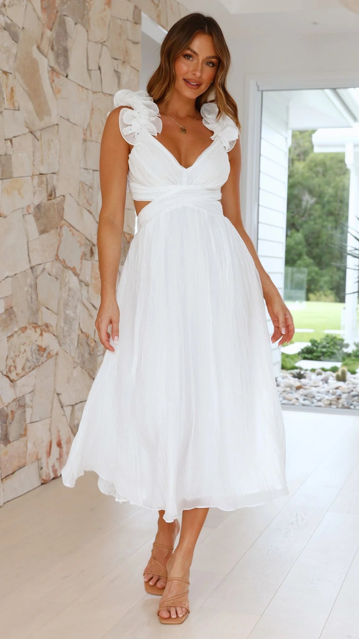 FLOWER RUFFLE DRESS