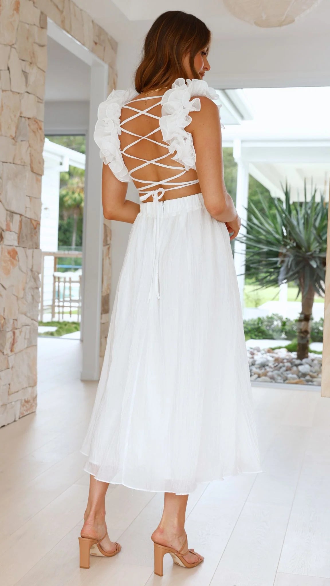 FLOWER RUFFLE DRESS