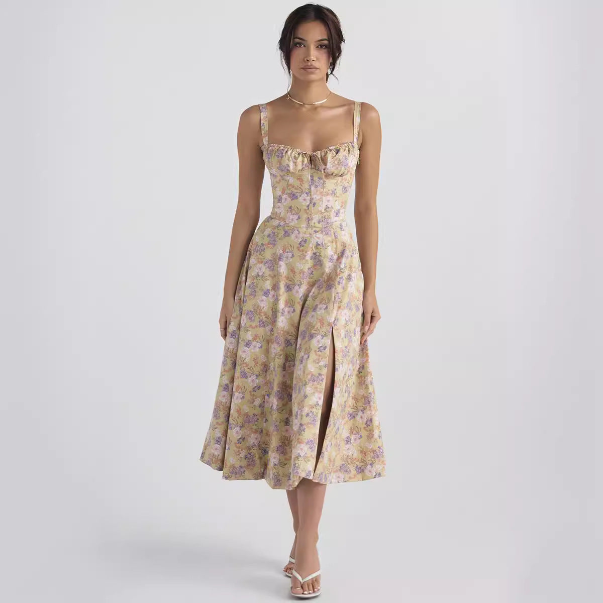 Women's Temperament Pure Color Fashionable High-end Suspender Dress Skirt