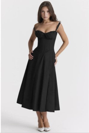 Women's Temperament Pure Color Fashionable High-end Suspender Dress Skirt