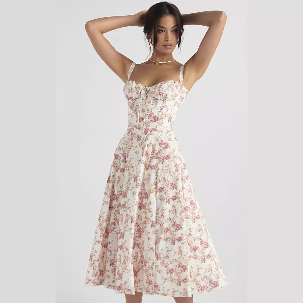 Women's Temperament Pure Color Fashionable High-end Suspender Dress Skirt