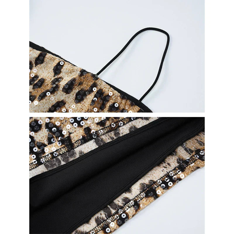 LEOPARD SHIMMER DRESS