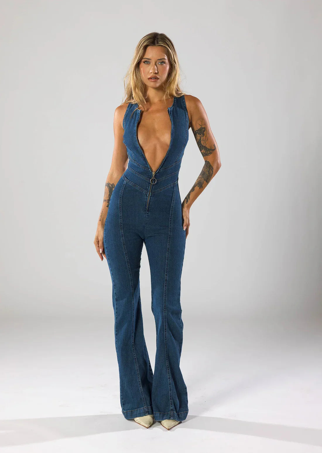DENIM HEART JUMPSUIT