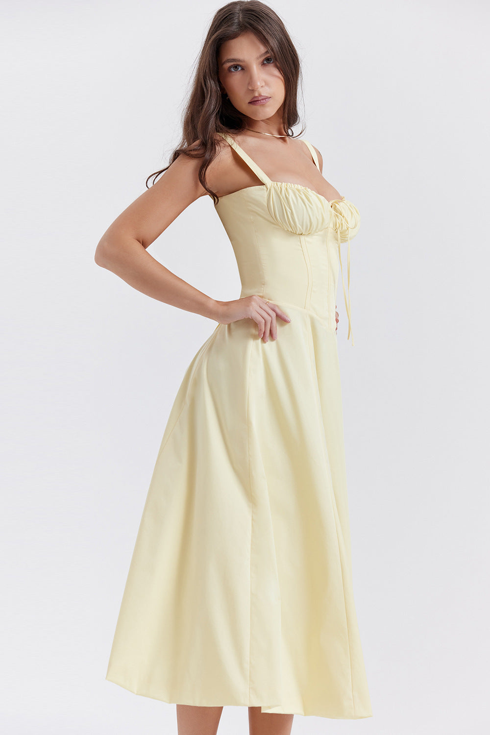 Women's Temperament Pure Color Fashionable High-end Suspender Dress Skirt