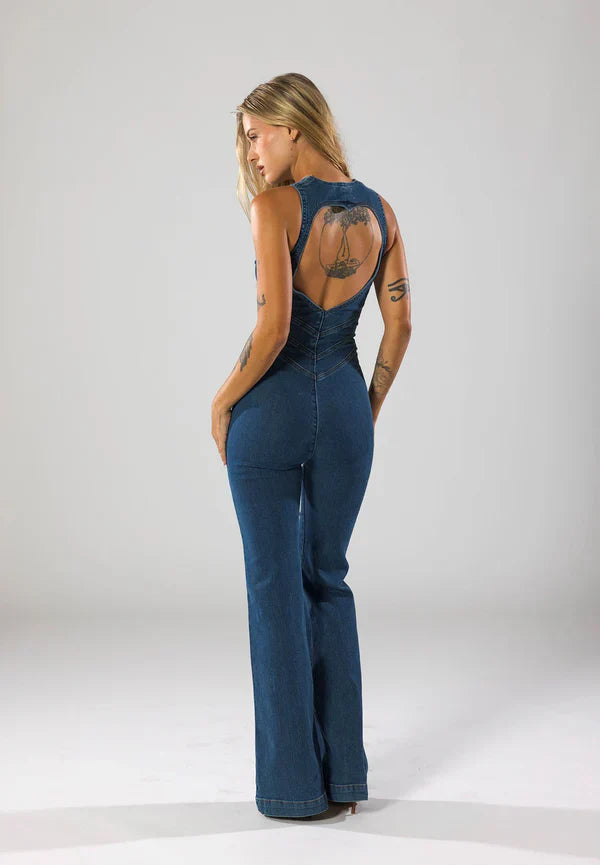 DENIM HEART JUMPSUIT