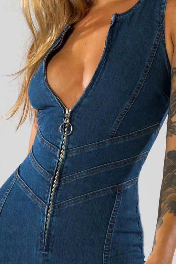 DENIM HEART JUMPSUIT