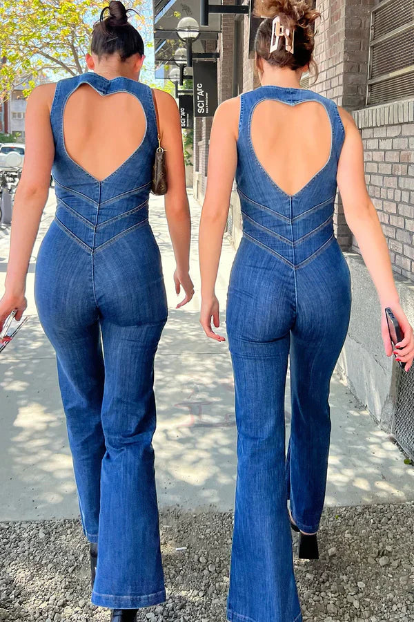 DENIM HEART JUMPSUIT