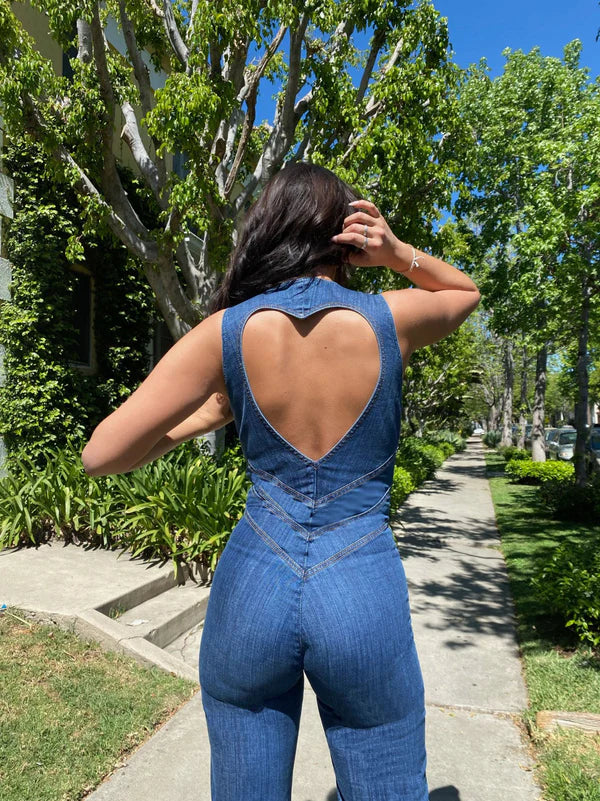 DENIM HEART JUMPSUIT