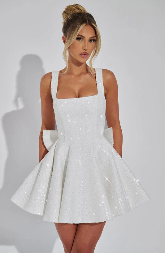 MINI BOW GLITTER DRESS