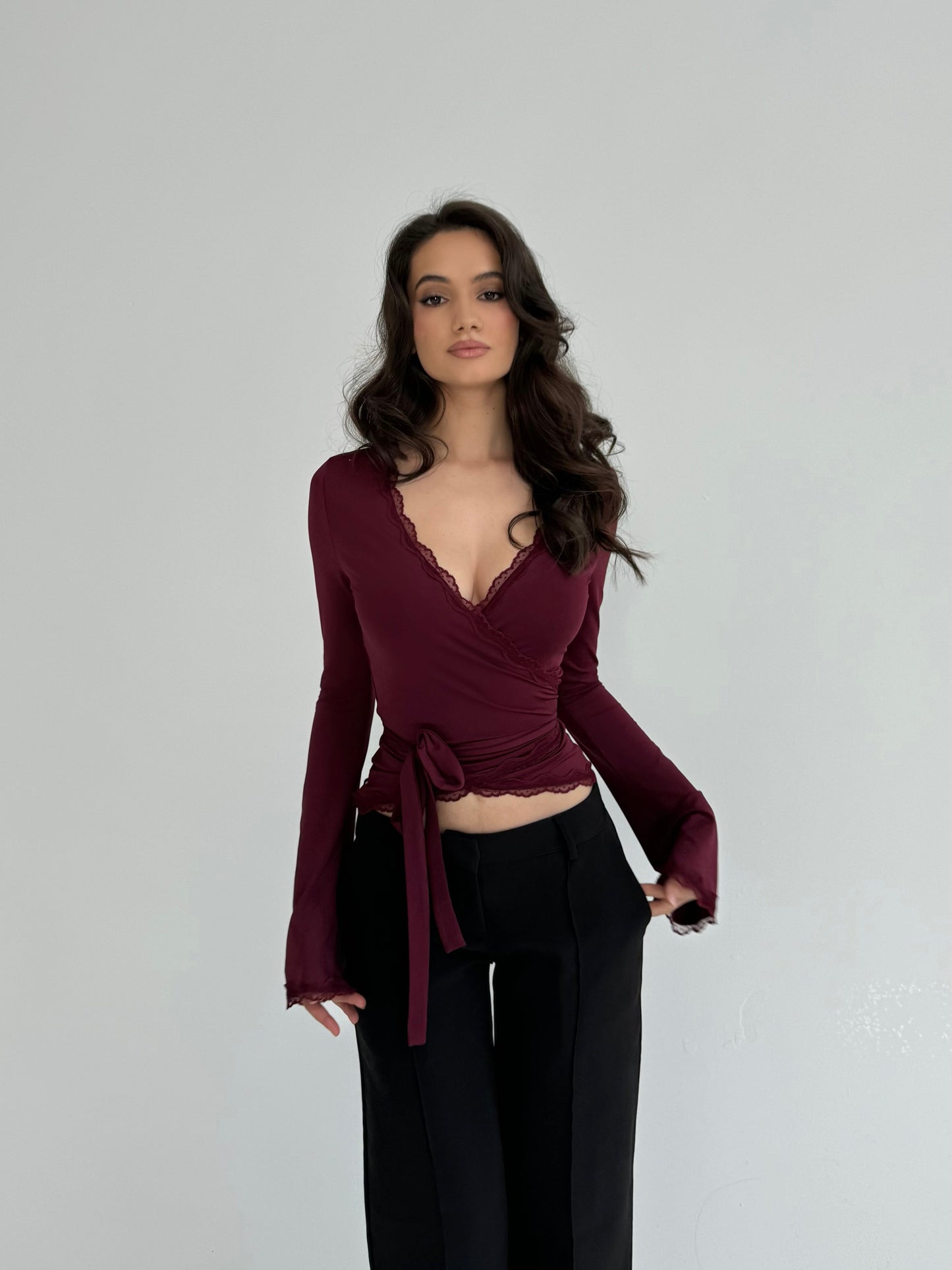 Ballerina basic top - burgundy