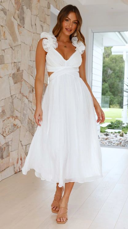 FLOWER RUFFLE DRESS