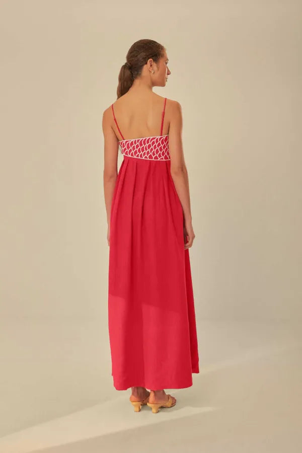 RED FISH MAXI DRESS