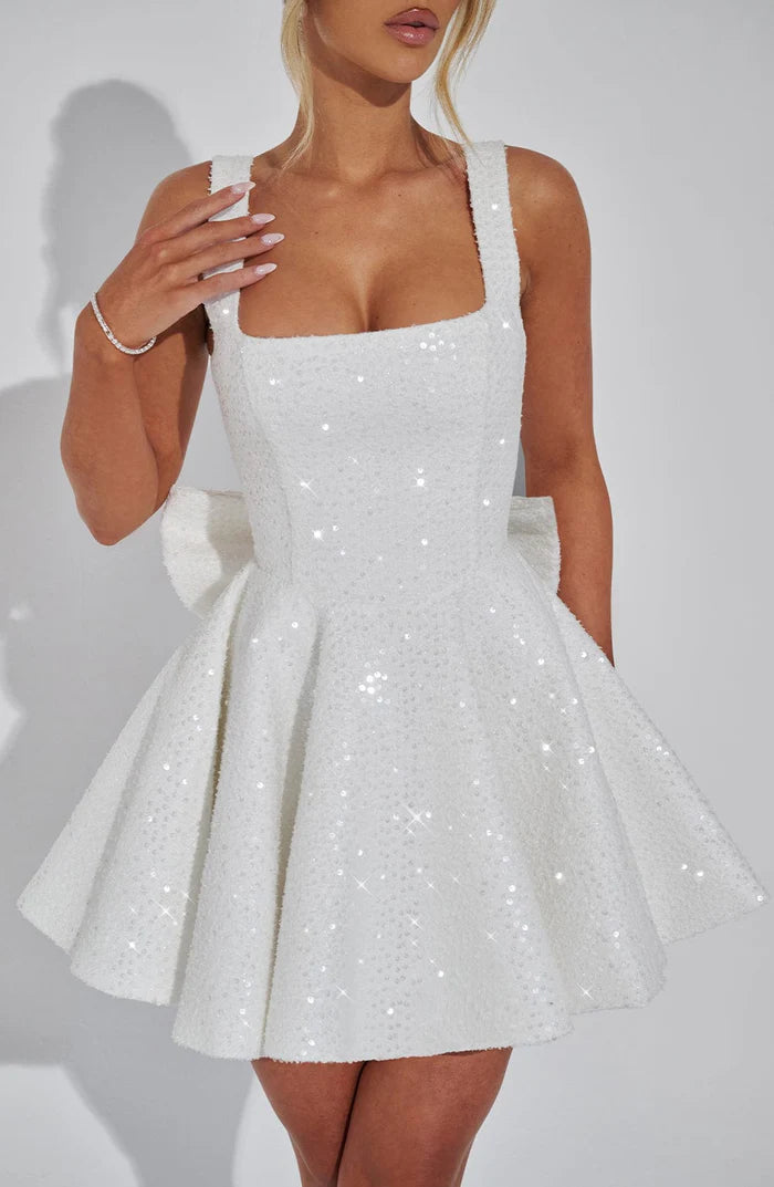 MINI BOW GLITTER DRESS
