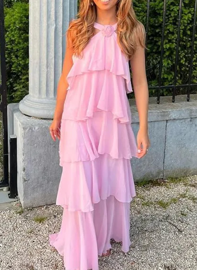 FLOWER RUFFLE HALTER