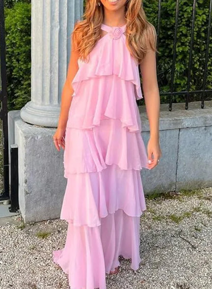 FLOWER RUFFLE HALTER