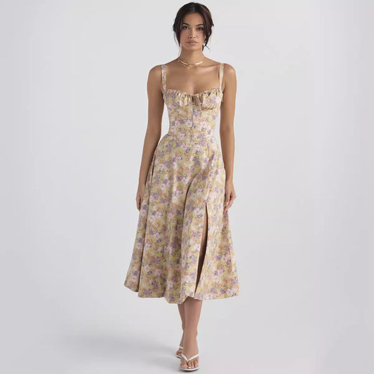 Women's Temperament Pure Color Fashionable High-end Suspender Dress Skirt