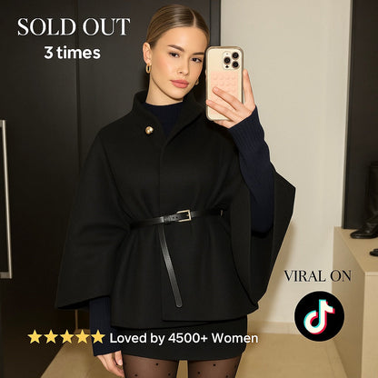 APHLAIRE BELTED CAPE JACKET