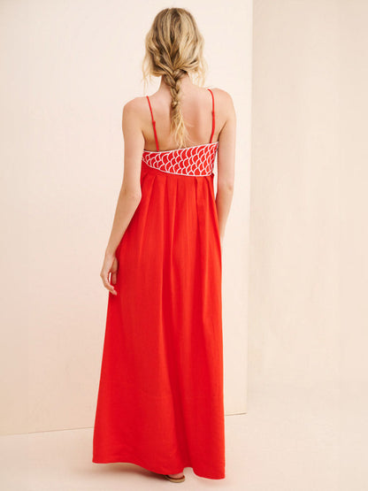 RED FISH MAXI DRESS