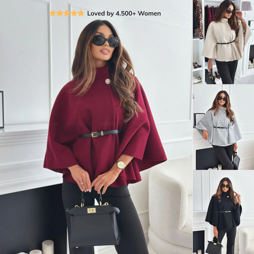 APHLAIRE BELTED CAPE JACKET