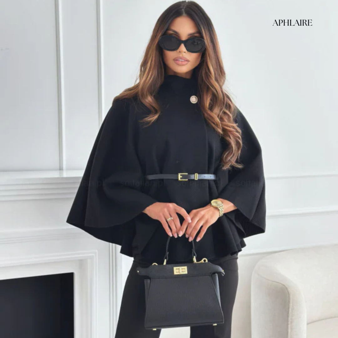 APHLAIRE BELTED CAPE JACKET