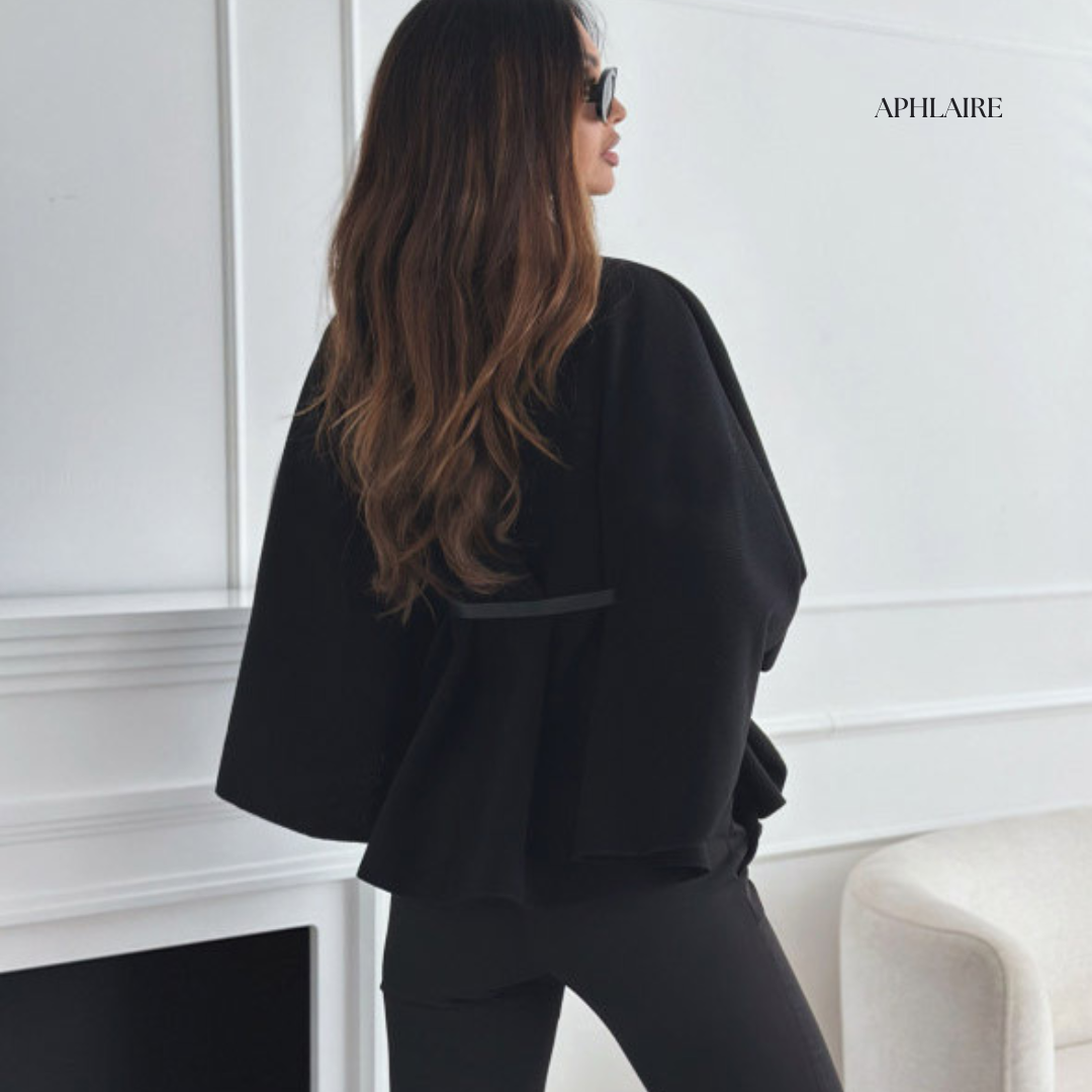 APHLAIRE BELTED CAPE JACKET