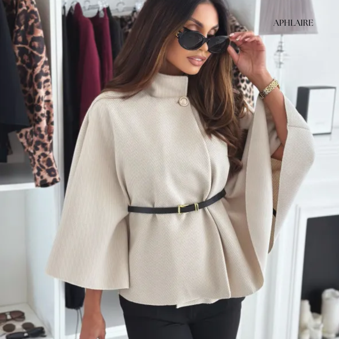 APHLAIRE BELTED CAPE JACKET