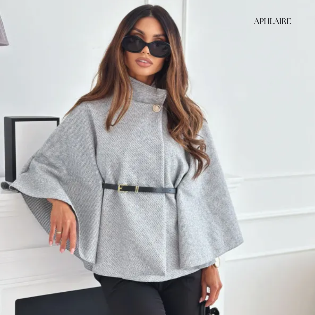 APHLAIRE BELTED CAPE JACKET