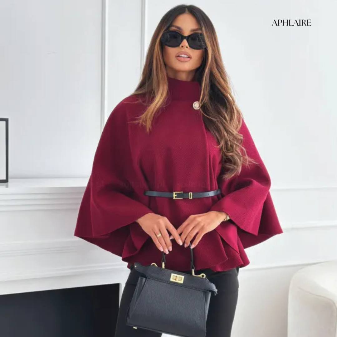 APHLAIRE BELTED CAPE JACKET