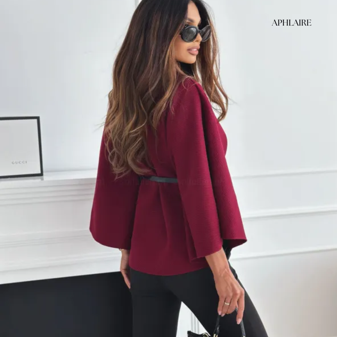 APHLAIRE BELTED CAPE JACKET