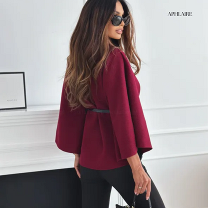 APHLAIRE BELTED CAPE JACKET