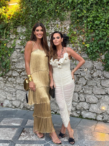 CAPTIVATING FRINGE MAXI DRESS
