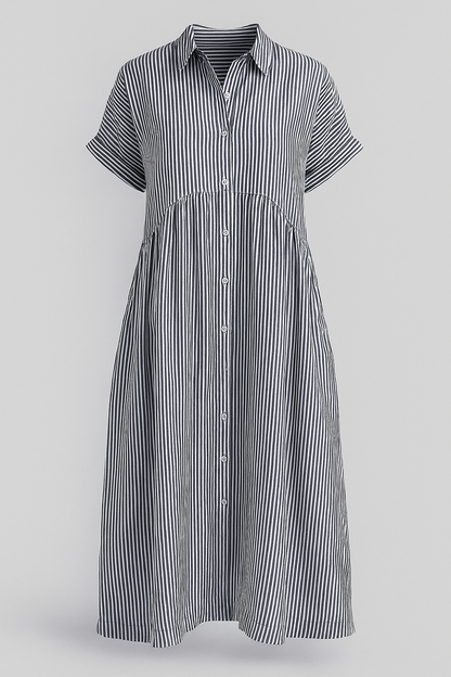 Corrine | Kvinders Elegant Midi Kjole med Lommer