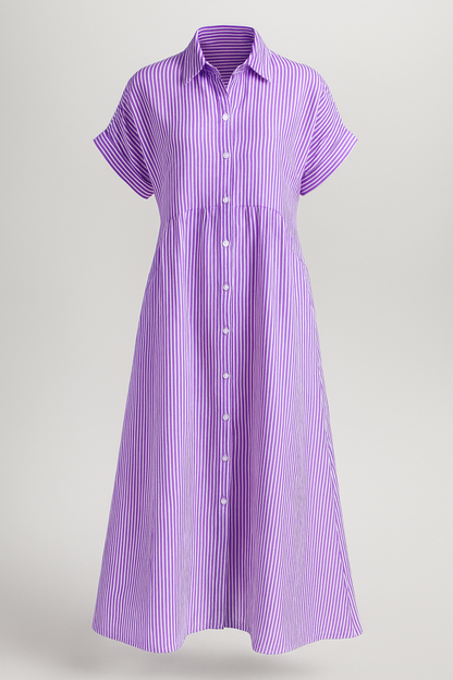 Corrine | Kvinders Elegant Midi Kjole med Lommer