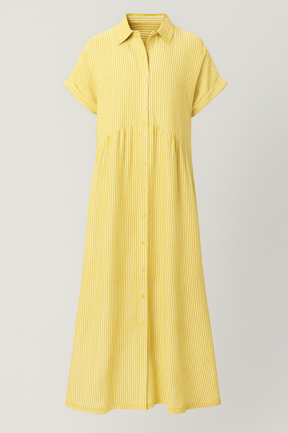 Corrine | Kvinders Elegant Midi Kjole med Lommer