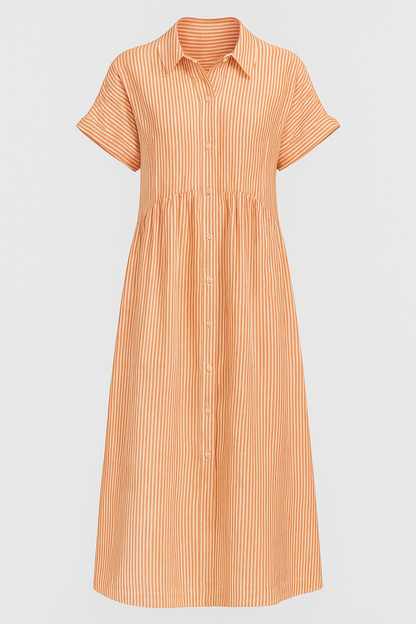 Corrine | Kvinders Elegant Midi Kjole med Lommer