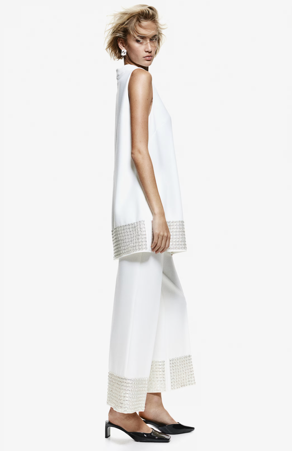 WHITE BEADED SET