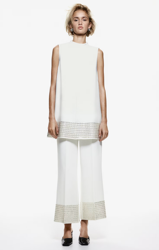 WHITE BEADED SET