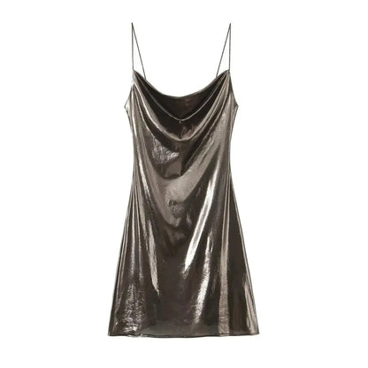METALLIC MINI DRESS