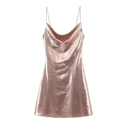 METALLIC MINI DRESS