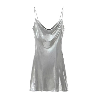 METALLIC MINI DRESS