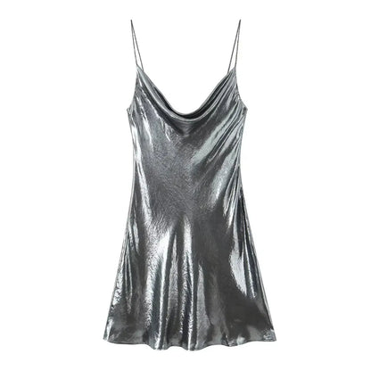 METALLIC MINI DRESS