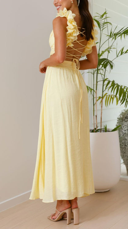 FLOWER RUFFLE DRESS