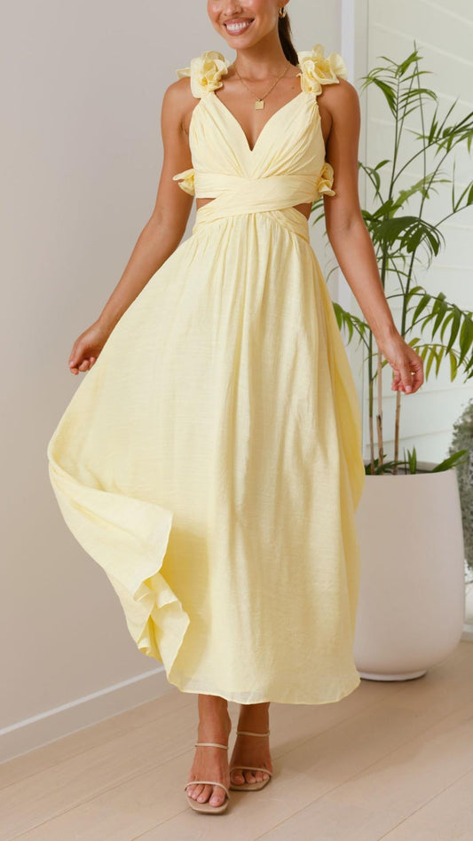 FLOWER RUFFLE DRESS