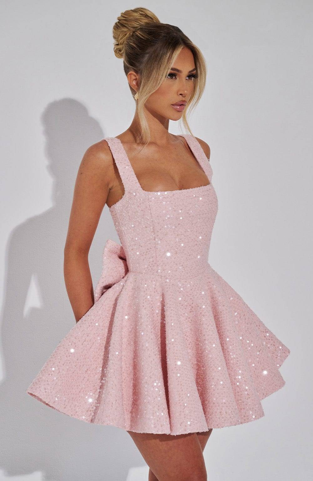 MINI BOW GLITTER DRESS