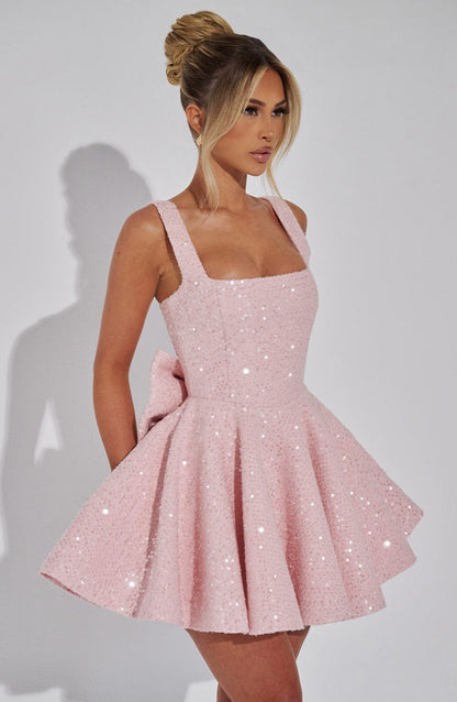 MINI BOW GLITTER DRESS