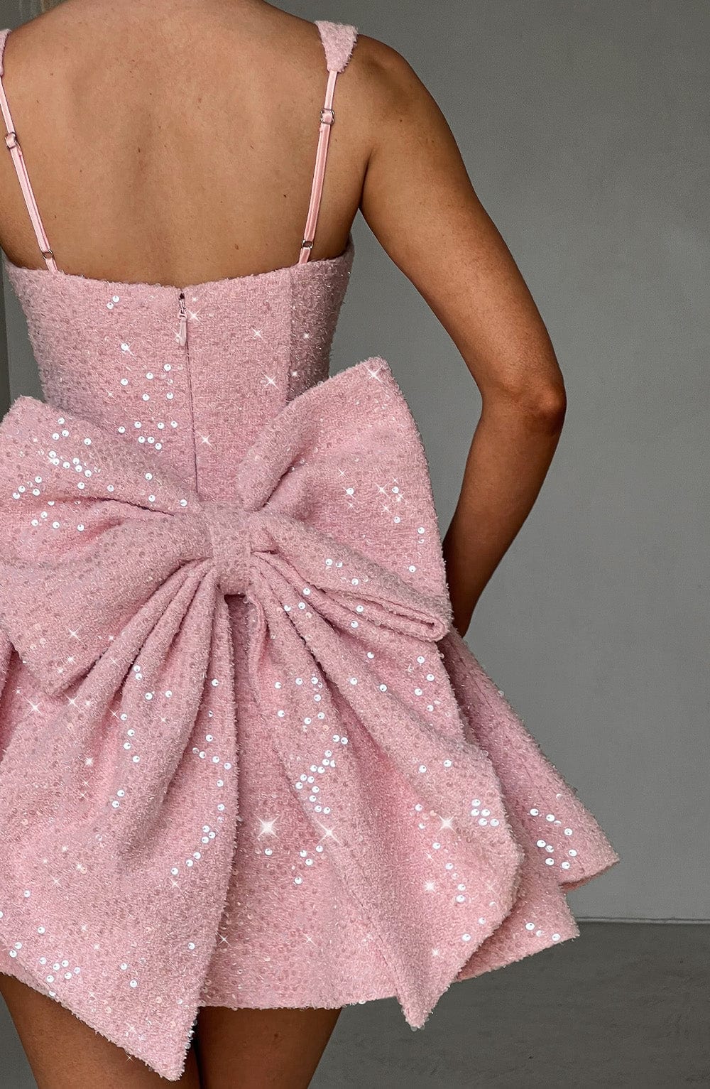MINI BOW GLITTER DRESS