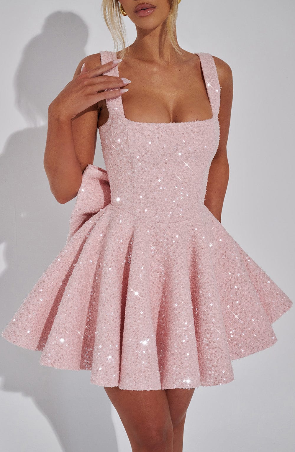 MINI BOW GLITTER DRESS