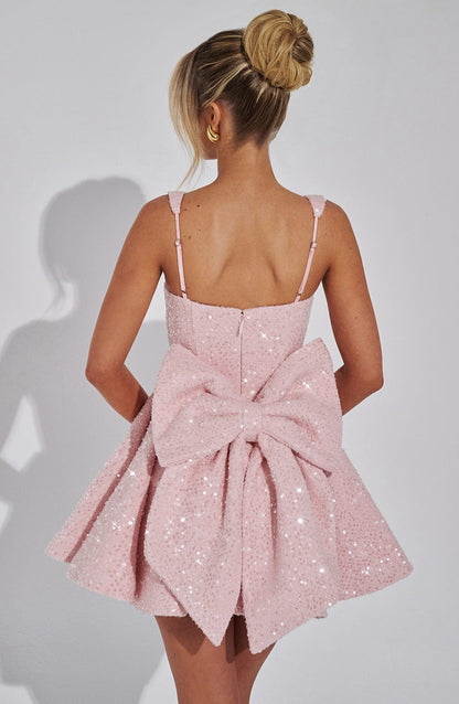 MINI BOW GLITTER DRESS