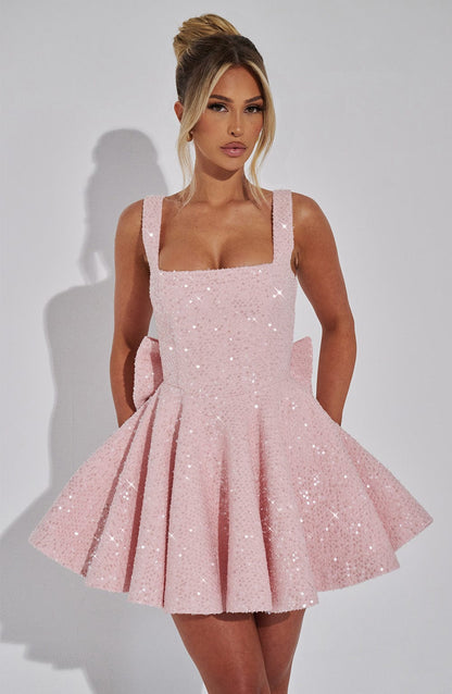 MINI BOW GLITTER DRESS