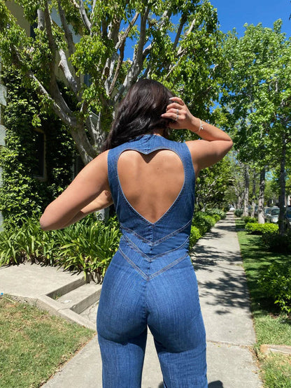 DENIM HEART JUMPSUIT